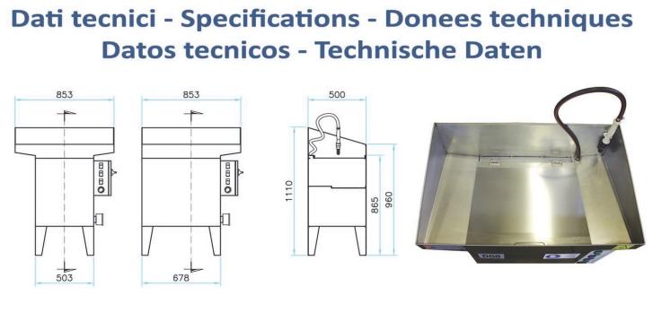 Lavapezzi manuale a caldo in acciaio inox